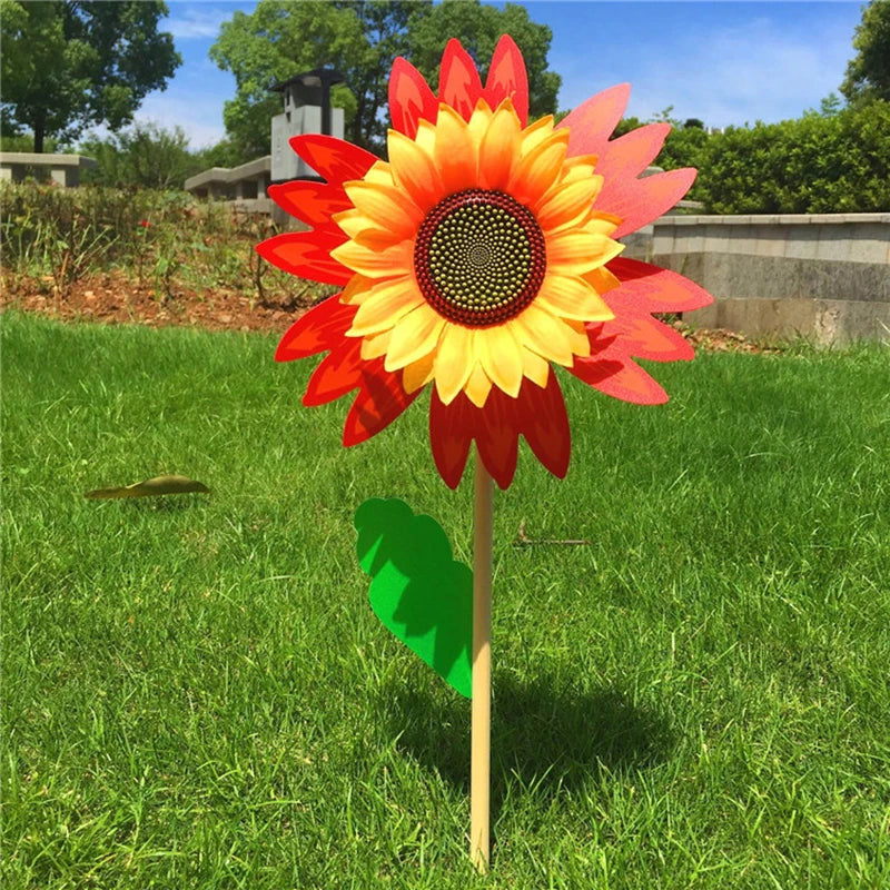 fleur artificielle jaune rouge verte bleu rayonnante moderne décoration extérieure tige bois feuille verteextérieur