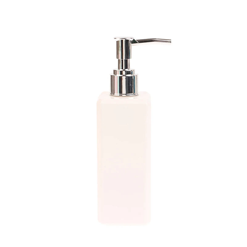 distributeur savon liquide bouteille rechargeable pompe contemporain rose clair vert pastel noir blanc mat