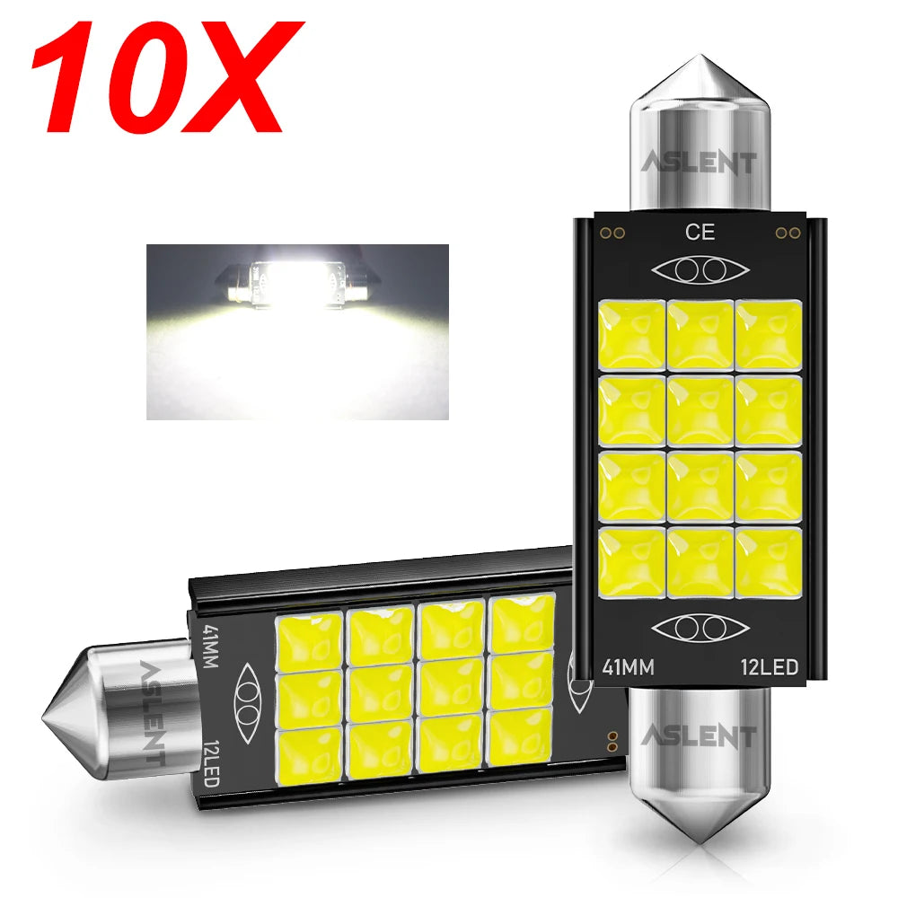 ampoule led 1000lm 12v 2w noir jaune moderne carrés lumineux 31mm 36mm 39mm 41mm
