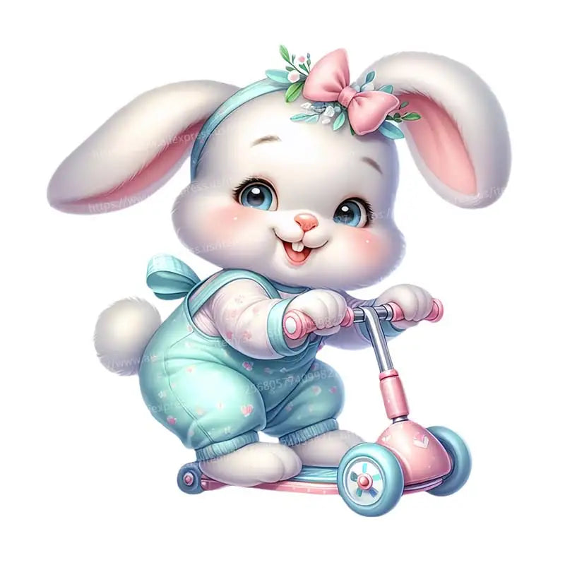 autocollant mural lapin mignon dessin animé décoration chambre bébé mur meuble pvc décoratif coloré