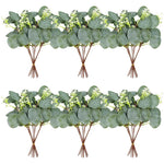 bouquet artificiel feuilles vertes fleurs blanches decoration mariage naturel rustique