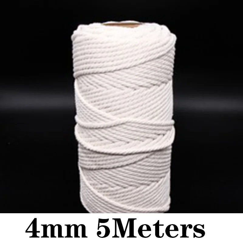 corde macramé coton blanc naturelle décoration murale artisanale bricolage rustique textile