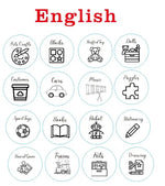 étiquettes bois naturel imprimées minimaliste adhésifs français anglais espagnol allemand