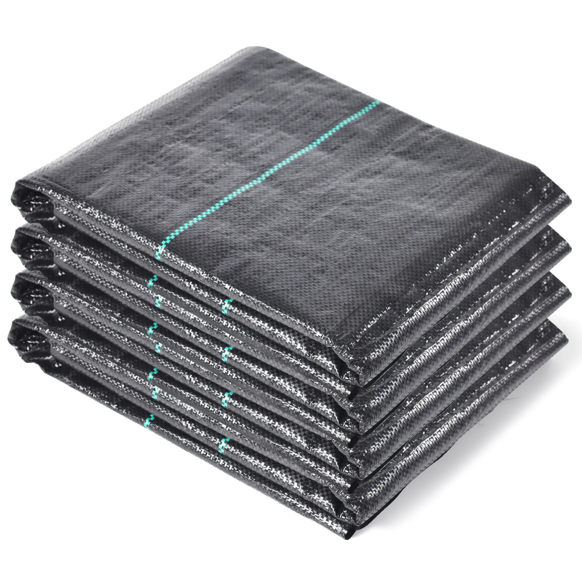 tissu protection jardin noir texture tissée lignes vertes moderne durable anti herbe plastique