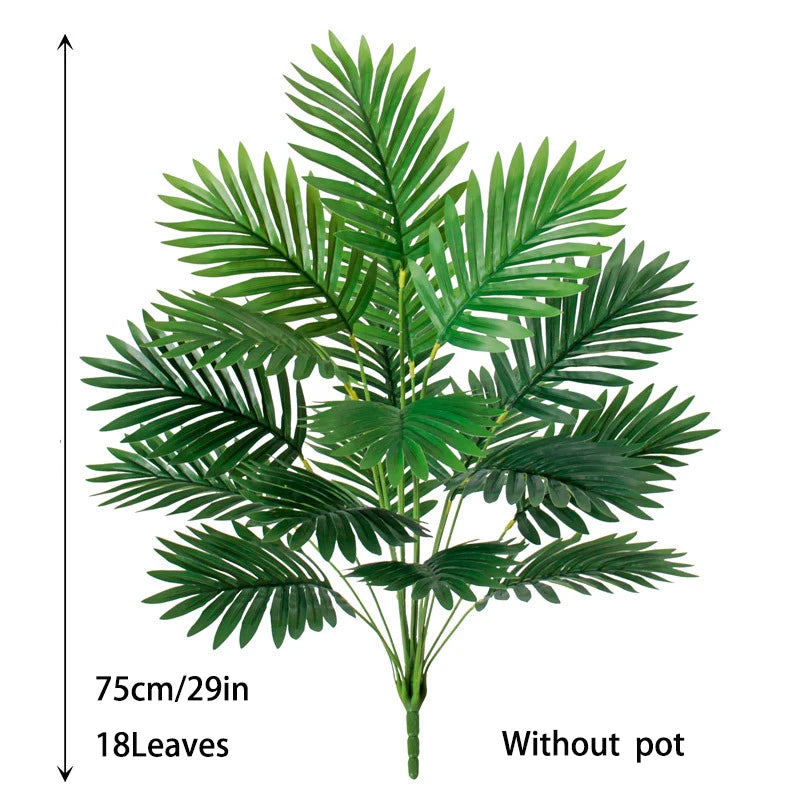 plantes artificielles vertes feuilles larges moderne decoration intérieure feuilles nervures perforations racines apparentes minimaliste