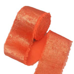 ruban satiné bord effiloché 5mètres polyester largeur 4.5cm couleurs rose rouge gris noir bleu