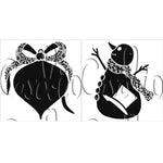 pochoirs noël dessin main noir blanc scrapbooking gaufrage decoration artisanale festive tampon papier carton