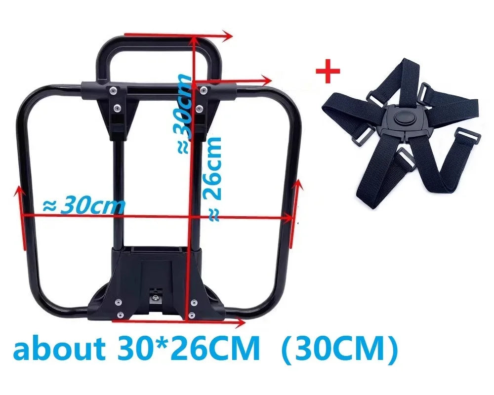 support sac dos pliant brompton aluminium alliage noir clips bandes élastiques ajustables sac dos