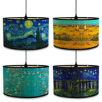 abat jour van gogh peintures nuit étoilée fleurs tournesol bambou art déco