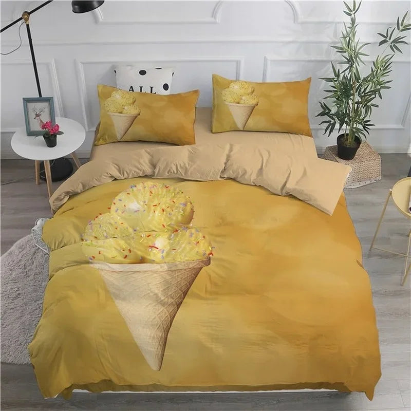 Parure de lit complète avec housse et taies d'oreiller en microfibre