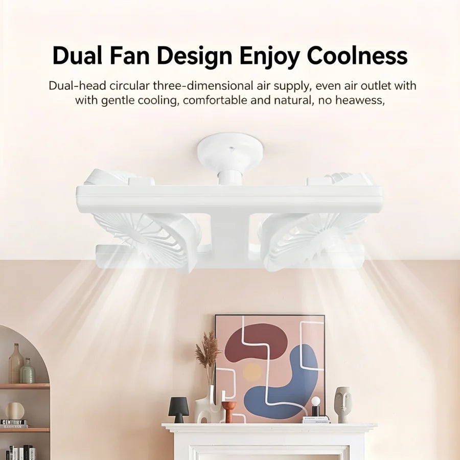 lampe ventilateur moderne blanc télécommande deux led 60w flux lumineux réglable tension 90 260v