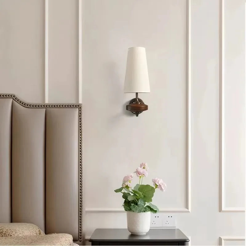 lampe murale moderne tissu bronze beige éclairage quotidien cuisine étude salle bain fixée mur