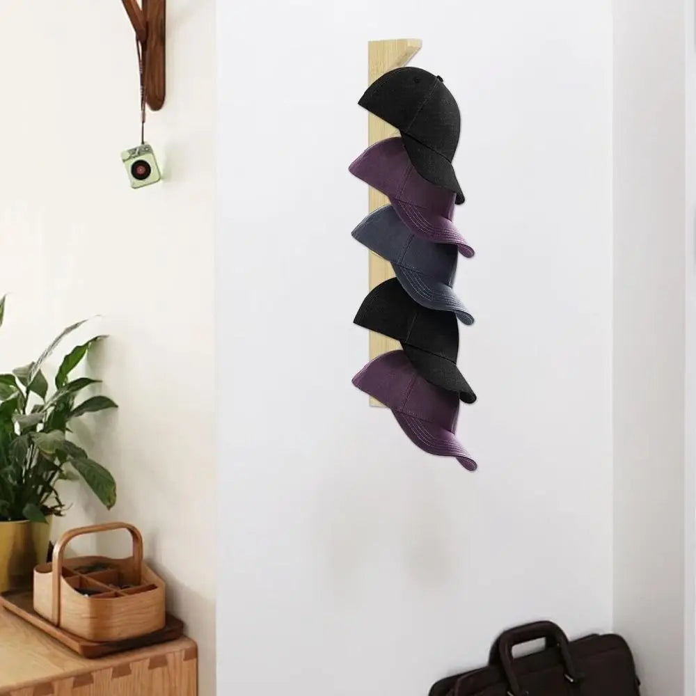 support mural bois clair moderne minimaliste chapeaux articles organizer porte chapeau