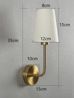 Lampe murale moderne or abat jour conique éclairage quotidien led minimaliste