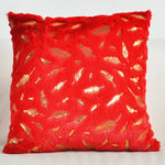 housses coussin plumes dorées fourrure moderne beige bleu rouge gris rose 43x43cm polyester respectueux
