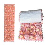 décoration événementielle panneau floral soie blanc rose clair moderne exposition extérieure