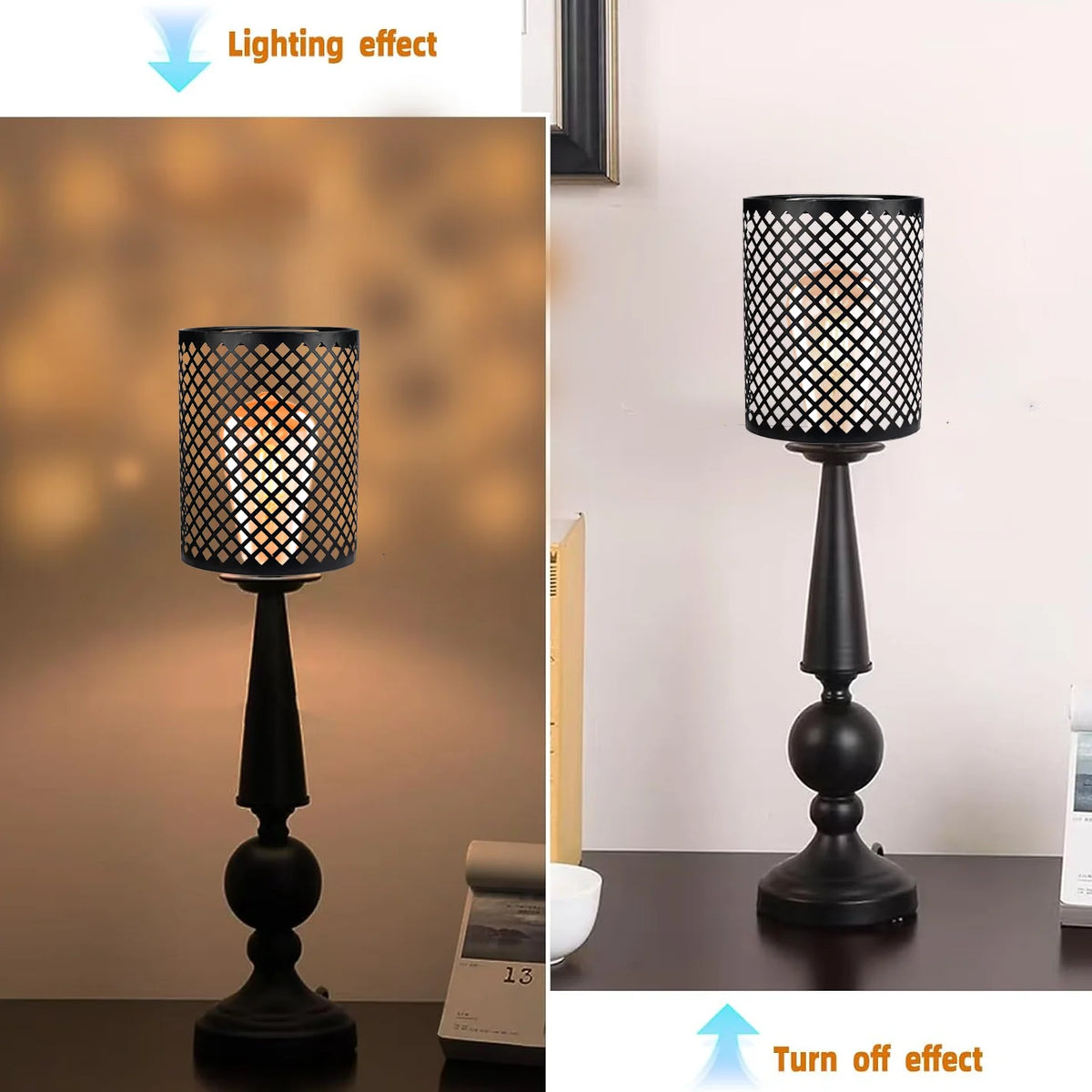 abat jour moderne noir maille géométrique opacité fer lustres lampes chevet