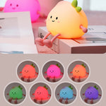 lampe nuit enfant rechargeable usb led souriante dessin animé rose clair joues rouges feuilles