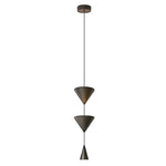 suspension lumineuse moderne minimaliste trois abat jours blanc cassé marron foncé lisse mat