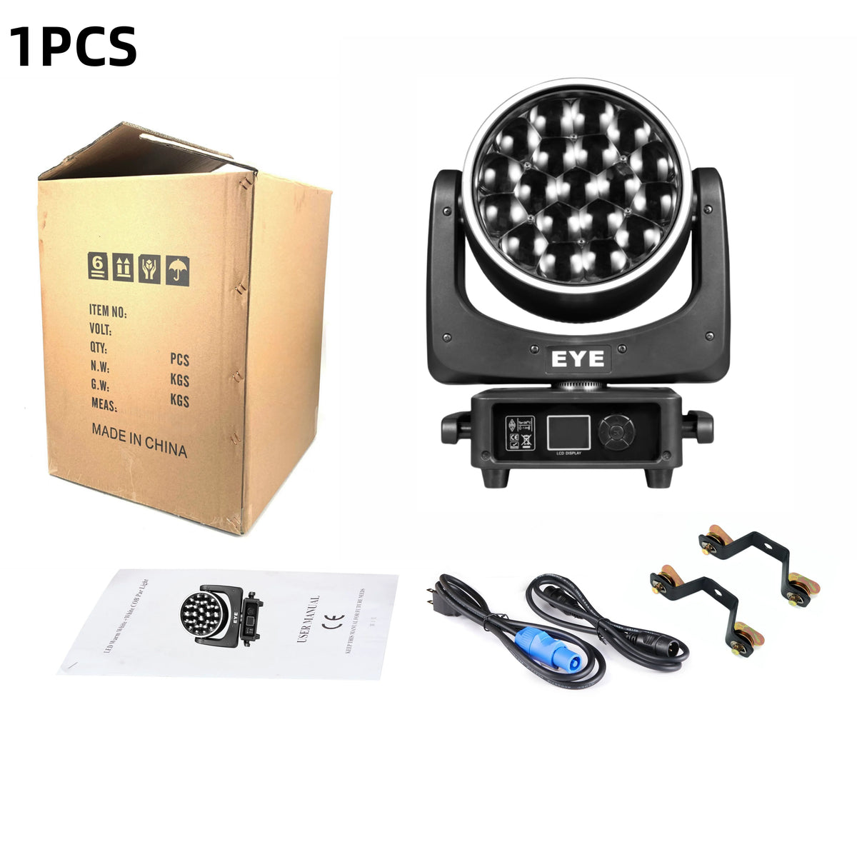 projecteur led noir effet lumière scène zoom dj professionnel disco stroboscope dmx channels