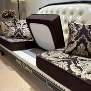 housse canapé élastique polyester motif floral velours blanc marron bleu rouge baroque luxueux