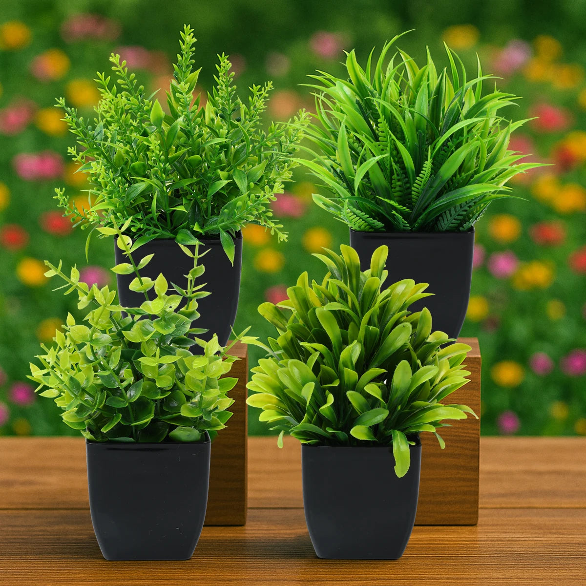 plantes artificielles feuilles vertes pot moderne décoration extérieure ornement dense foliage