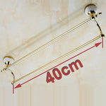 porte serviettes mural doré acier inoxydable barres doubles finition chromée classique fixations vis inclusées