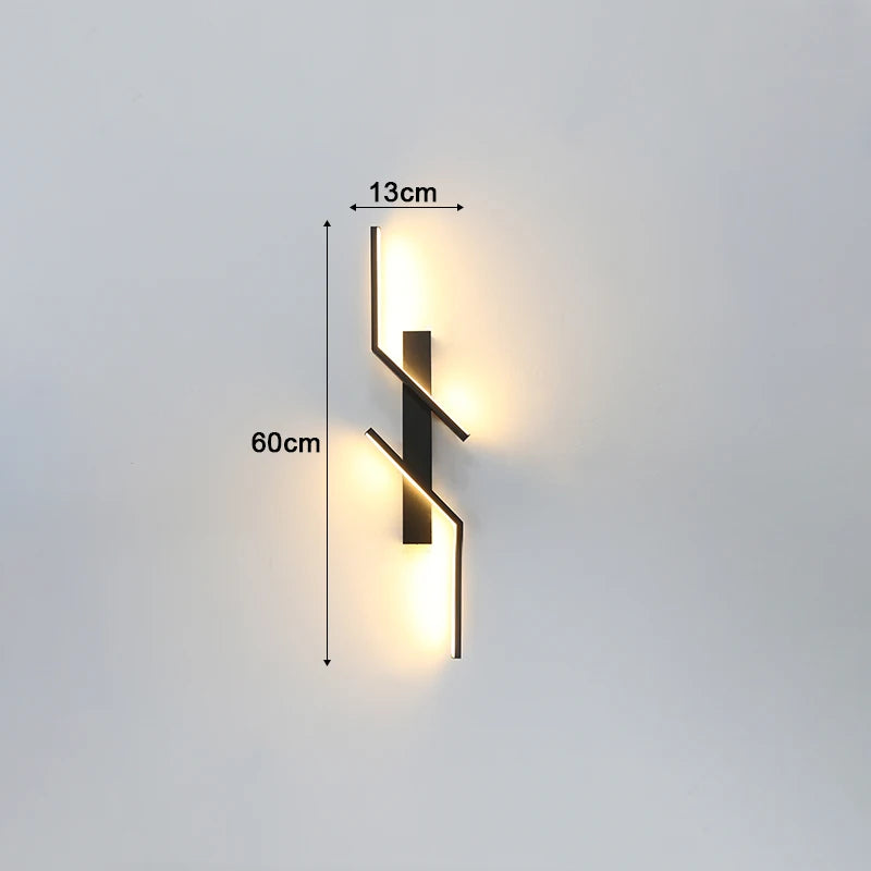 lampe murale led moderne 100cm noir interrupteur éclairage ambiance chambre salon