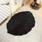 tapis noir feuilles moderne antidérapant polyester résistant saleté usage multiple intérieur extérieur