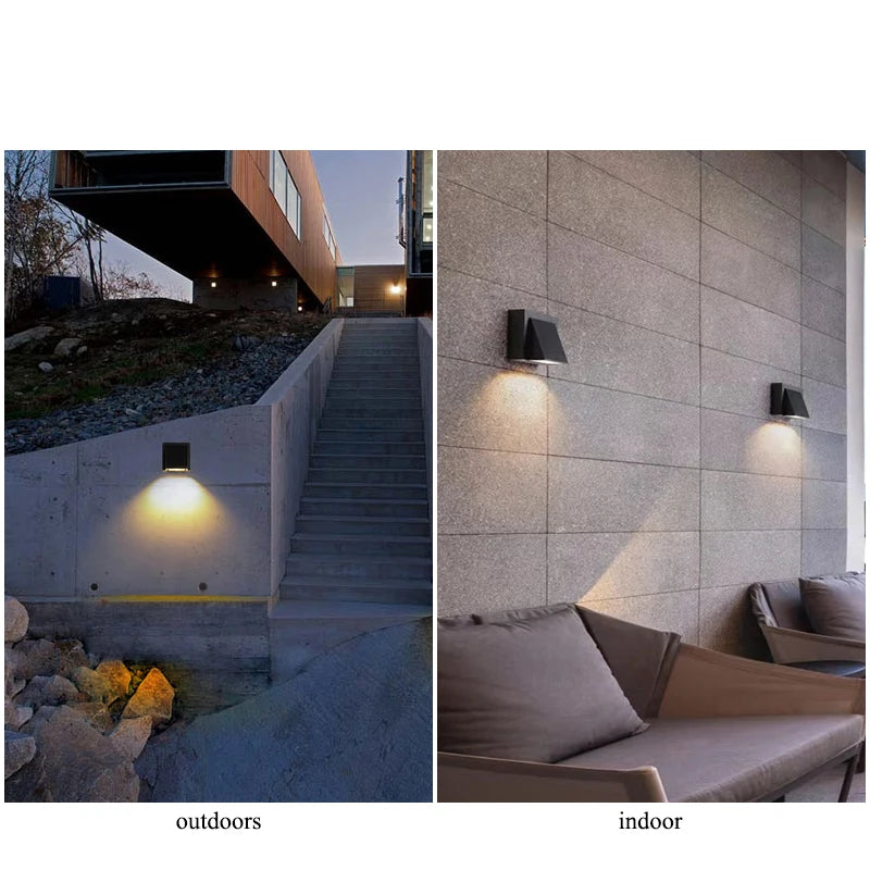 lampes murales led modernes noires 3w 6w 3000k 6500k geometriques chambre salon entrée