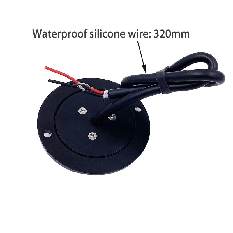 lampe sol led noire argent ip67 étanche moderne 320mm 1w 2w