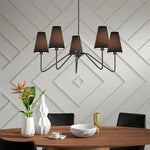 Suspension lumineuse moderne tissu noir blanc abat jour simple minimaliste