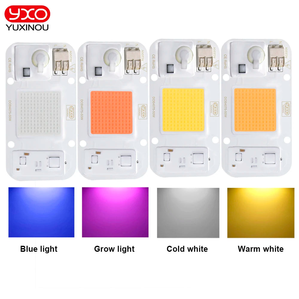 lampe led croissance plante spectre complet 50w 220v diy blanc moderne