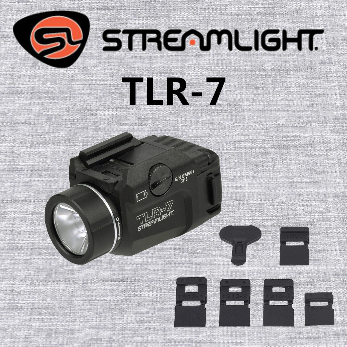 lampe torche tactique led noir mat compact tringle glock scout momentané constant stroboscope