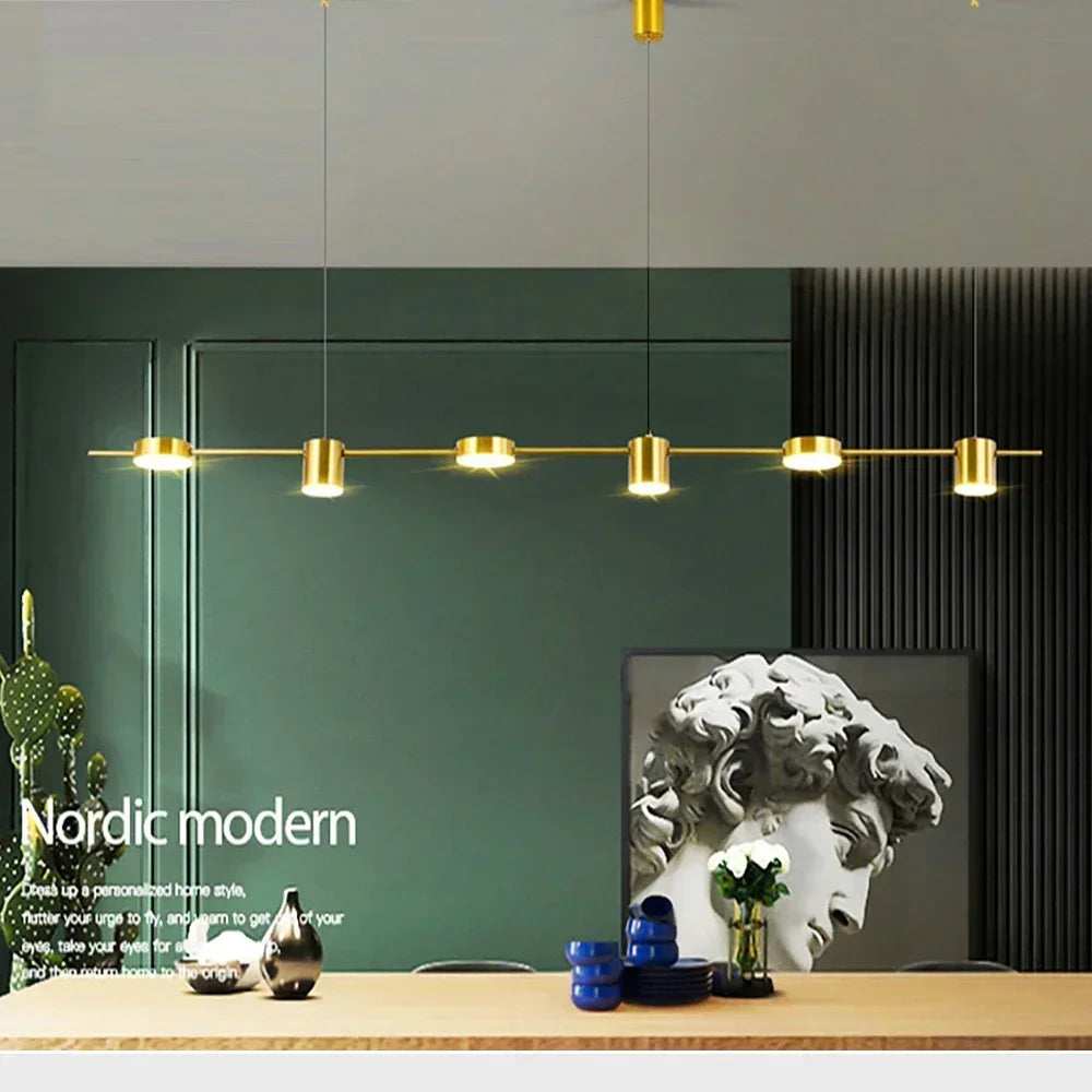 luminaire suspension led moderne rond noir or salon cuisine chambre