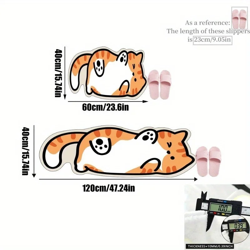 tapis doux cartoon chatons gris rose noir blanc orange vert antidérapant extérieur intérieur