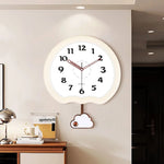 horloge murale nuage marron blanc vintage pendule decoratif minimaliste analogique