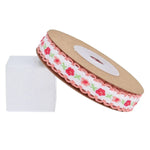 ruban décoratif fleuri vintage blanc noir bleu rose jaune simple complexe bordure dentelée polyester