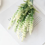 bouquet artificiel fleurs soie vert blanc jaune violet vase extérieur intérieur décoration mariage chambre