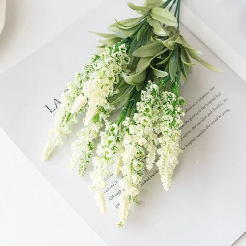 bouquet artificiel fleurs soie vert blanc jaune violet vase extérieur intérieur décoration mariage chambre