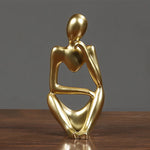 décoration intérieure moderne abstraite résine thinker statues noir doré argenté vases boisclair artworks