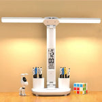 lampe led rechargeable usb horloge affichage numérique blanc moderne 180deg rotation pliable