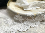 dentelle brodée fleurs polyester coton rouge noir blanche ajourée écologique soluble eau