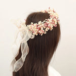 couronne fleurs séchées rose blanche romantique décoration intérieure mariage anniversaire baby shower