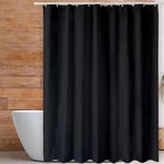 rideau douche noir plissé moderne imperméable anti moisissure 180x180cm anneaux