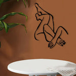 sculpture murale noir figure humaine abstraite contour simple contemporain chambre salon decoration