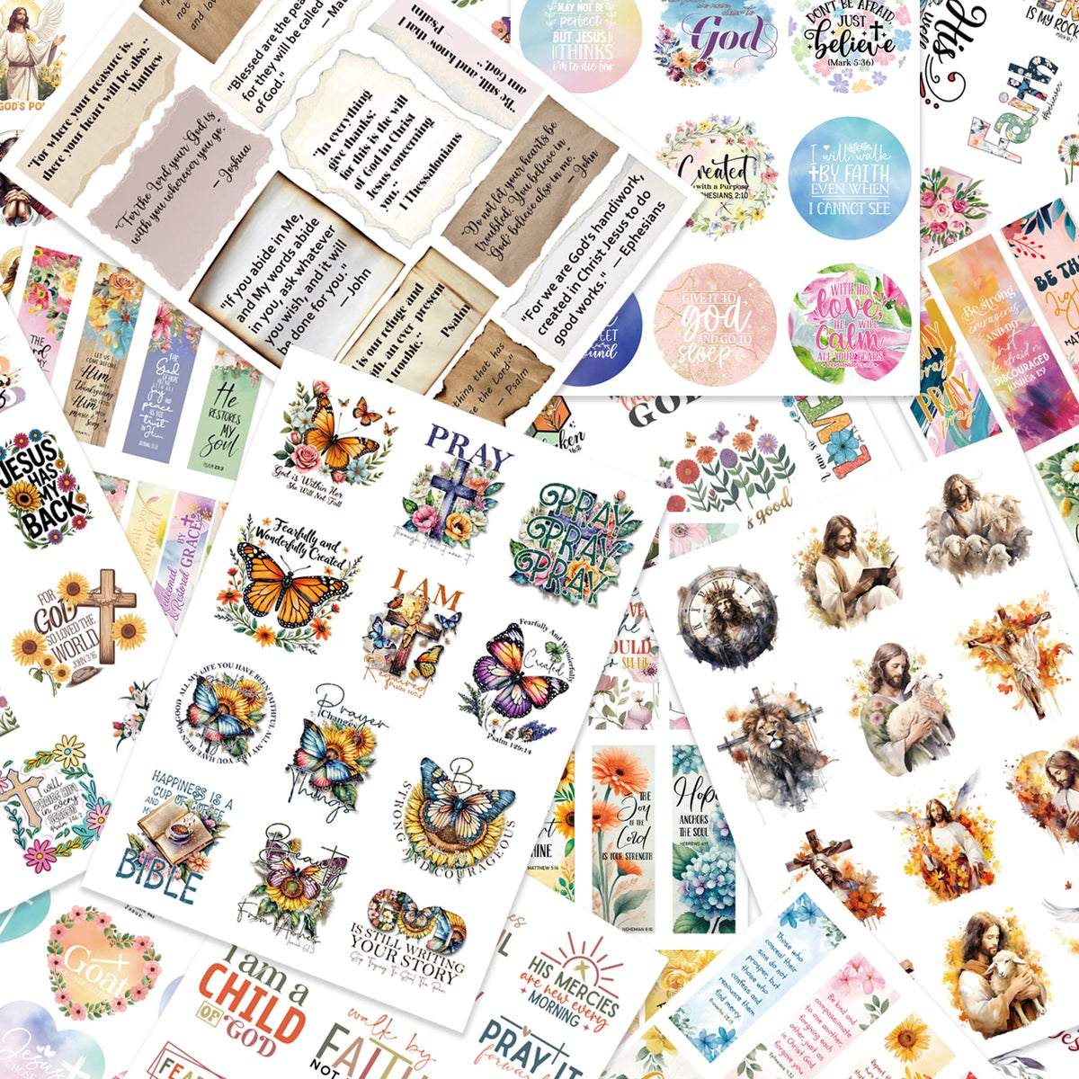 livre stickers religieux fleurs papillons textes bible inspirants coloriage journal planner