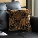 housse coussin double face imprimé léopard noir marron blanc moderne décoration maison voiture 50x50cm