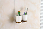 accessoires salle bain doré antique élégants détails floraux classiques porte serviettes double simple porte