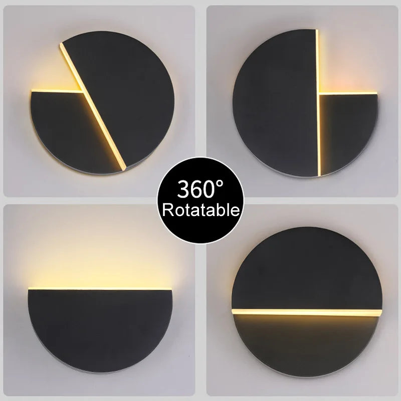Applique murale LED orientable 360° grise